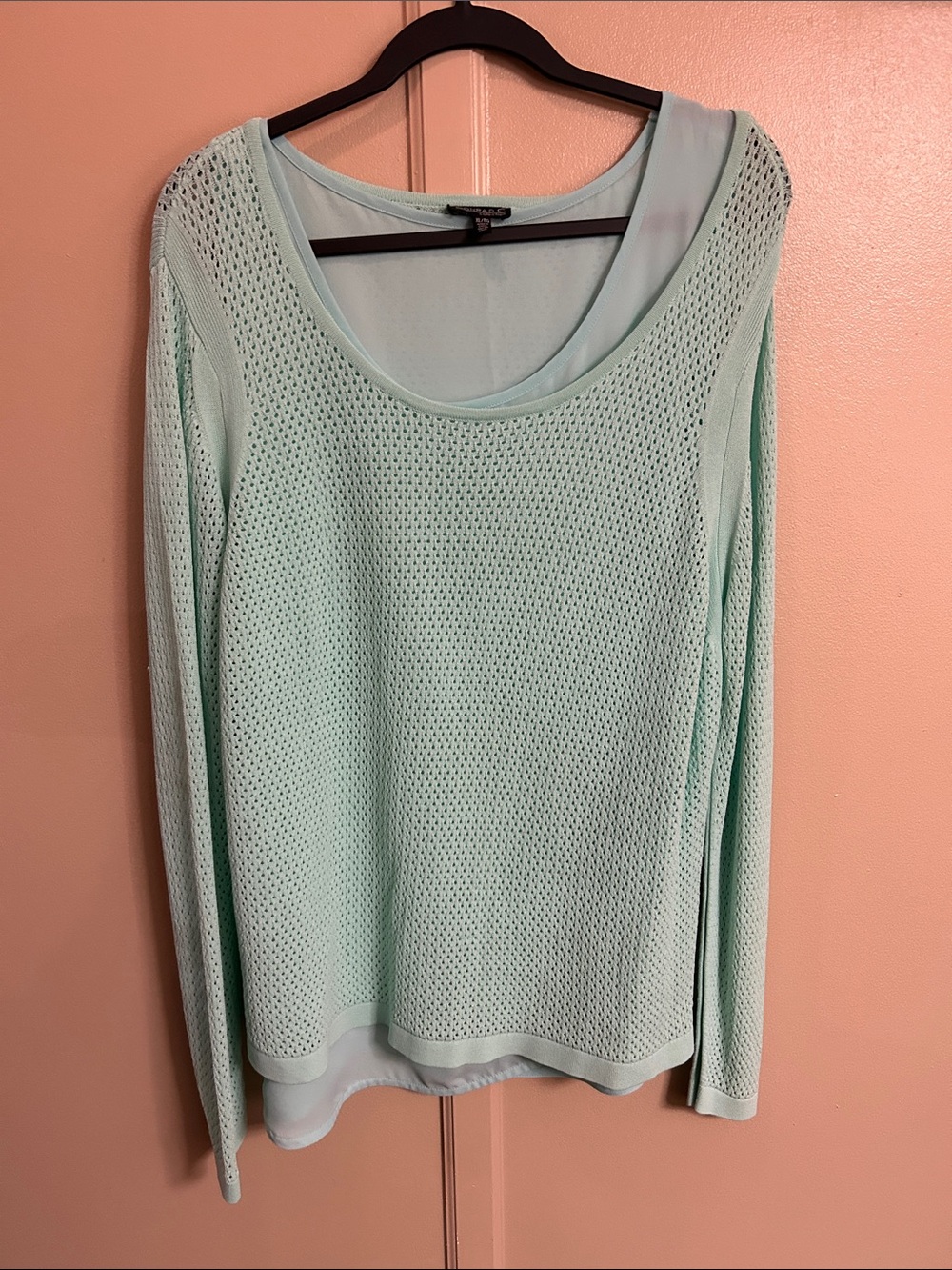 Women’s Lightweight Mint Layered Knit Top